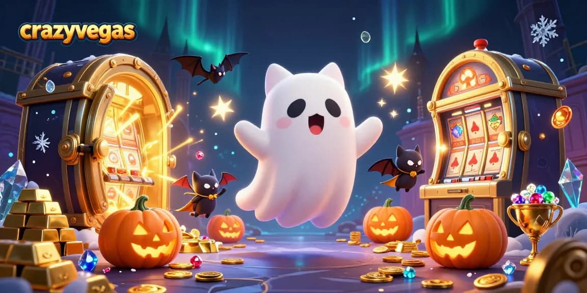 Engage with the enchanted world of crazyvegas as a ghost cat and a bat explore a haunted casino full of hidden treasures.