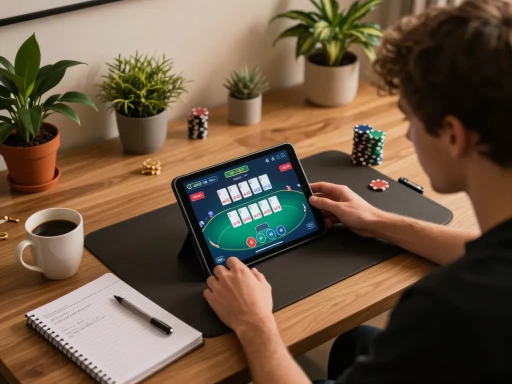 Engaging online gambling session showcasing điều khoản và điều kiện for responsible gaming practices at home