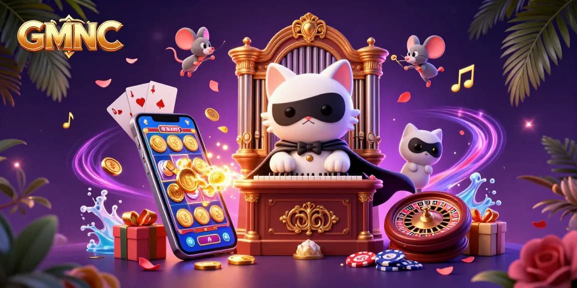 Engage with GMNC's thrilling casino adventure showcasing a fantasy atmosphere filled with golden coins and fun.