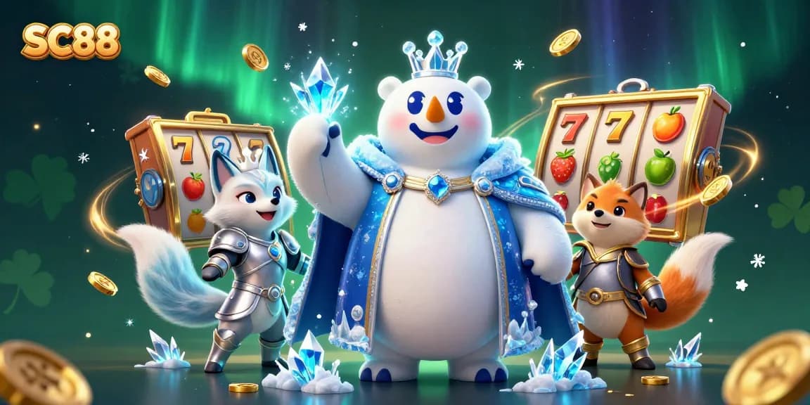 Experience thrilling jackpots with SC88’s vibrant 3D illustration full of slot game excitement.