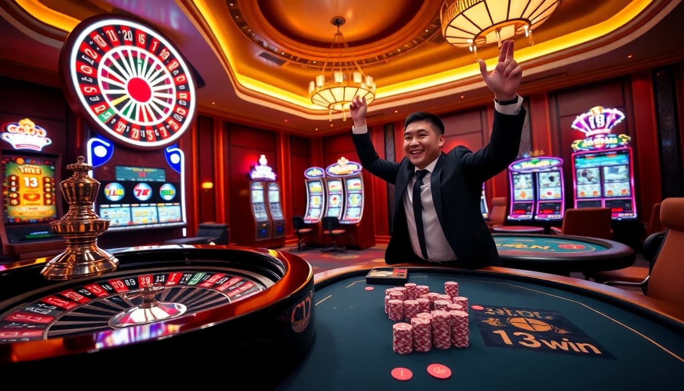 Experience the thrill of winning at the 13win online casino with vibrant tables and games.