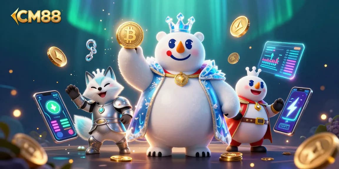 CM88 invites players into a dynamic casino world filled with neon crypto coins and rich gaming elements.