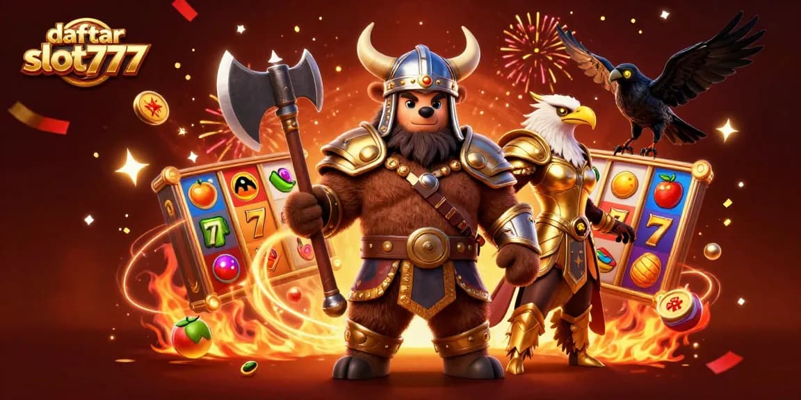Engage in the excitement of daftar slot777 as a Viking berserker and Valkyrie eagle surround slot machines and jackpots.