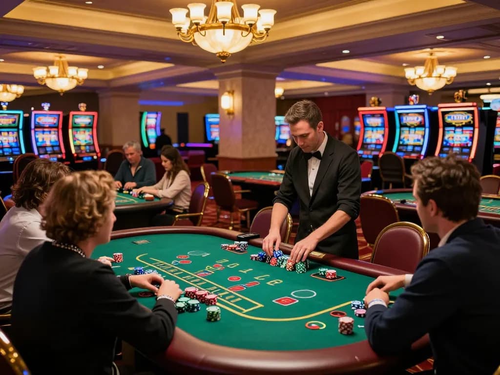 Players enjoying dynamic blackjack games at king33 casino, vibrant atmosphere.