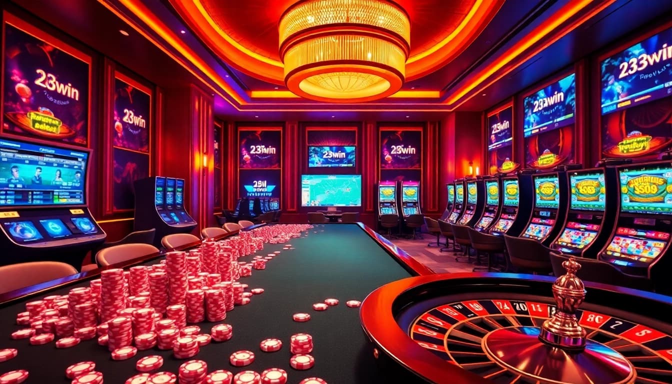 Experience thrilling gaming action with 23win at a luxurious online casino.