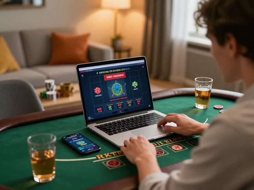Person enjoying a live blackjack game on BK33, showcasing premium home gaming setup.