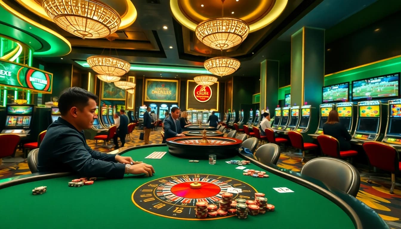 L444 enhances your gaming experience with a vibrant casino environment featuring poker, roulette, and engaging atmosphere.
