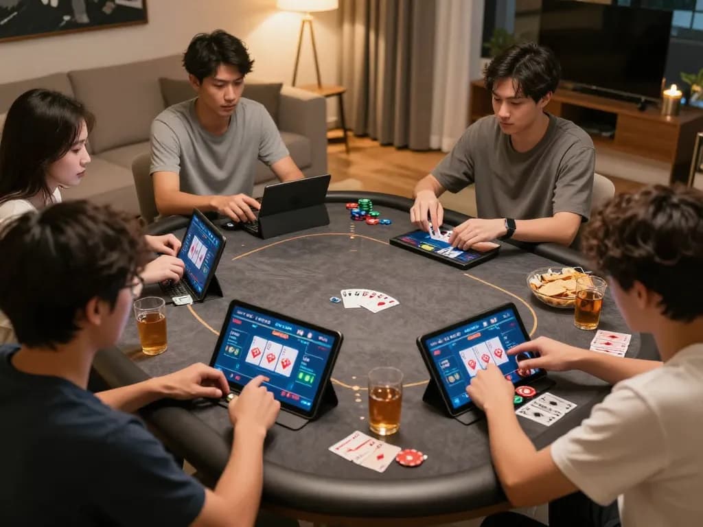 Pemain mengeksplorasi meledak88 dengan strategi poker online yang menarik di pengaturan rumah yang nyaman.