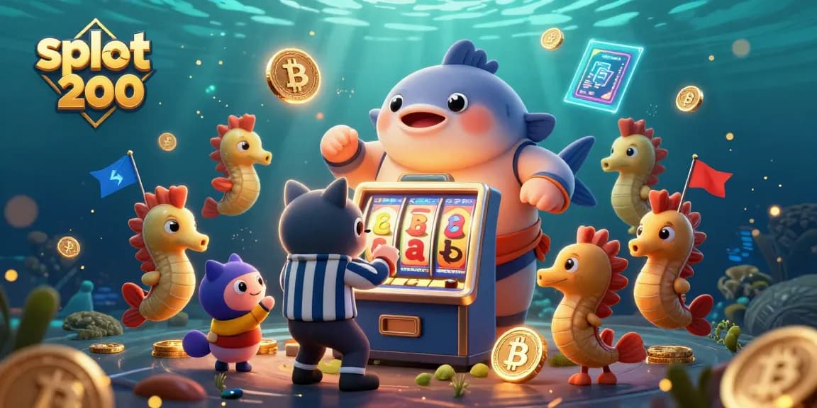 Experience the excitement of the slot bet 200 with vibrant characters in an underwater casino scene.