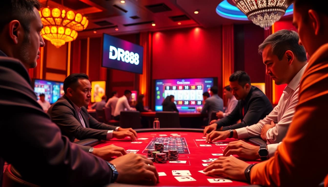 Players enjoying a thrilling poker game while using the DR88 app to enhance their experience.