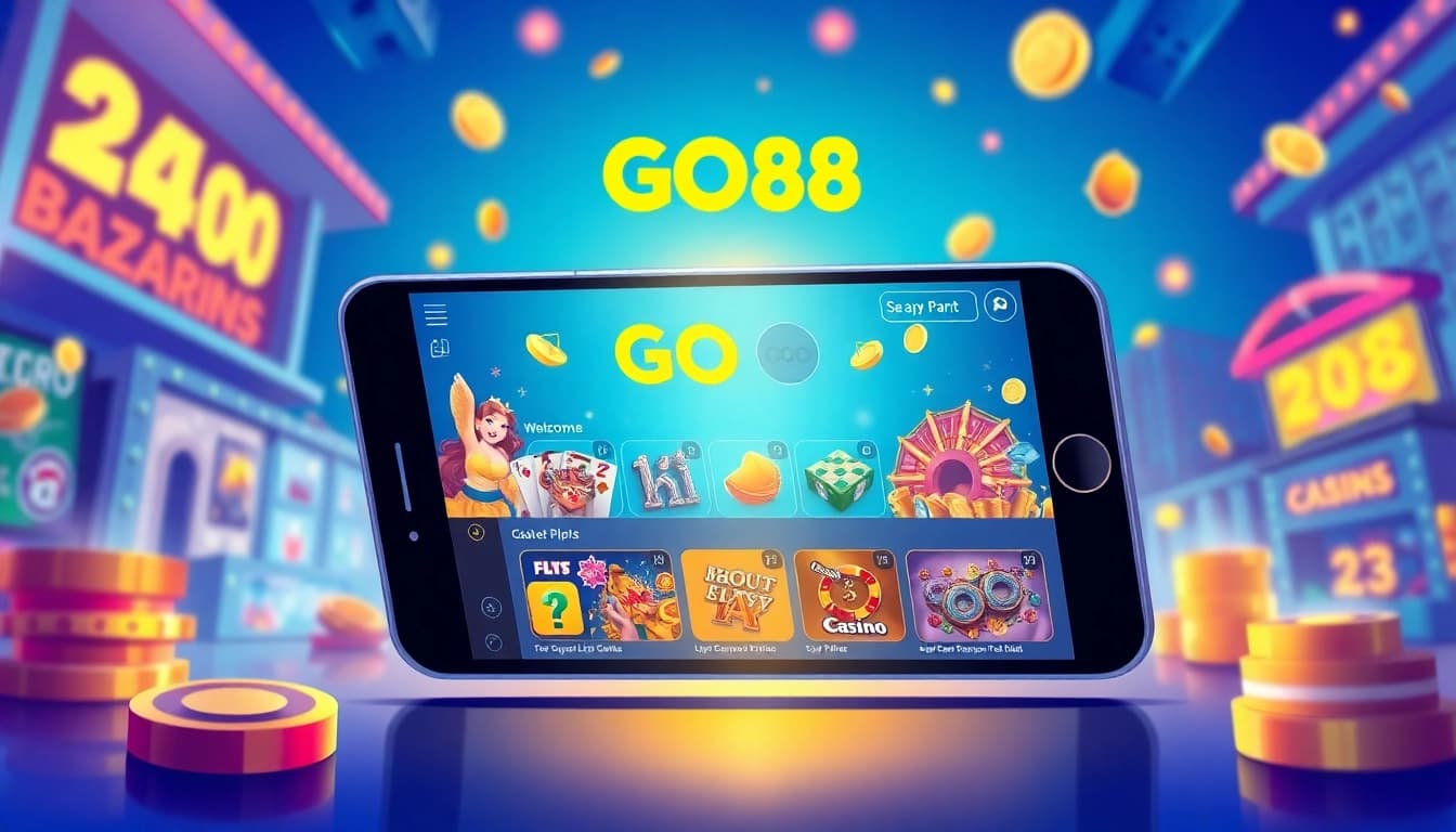 Experience the excitement of GO88, the premier online gaming platform, showcasing its vibrant interface and thrilling game selection.