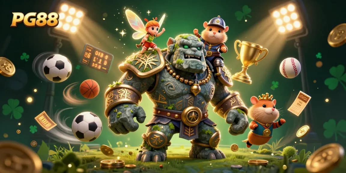 Join PG88 for exciting sports betting, featuring a mystical golem and dynamic gaming elements.