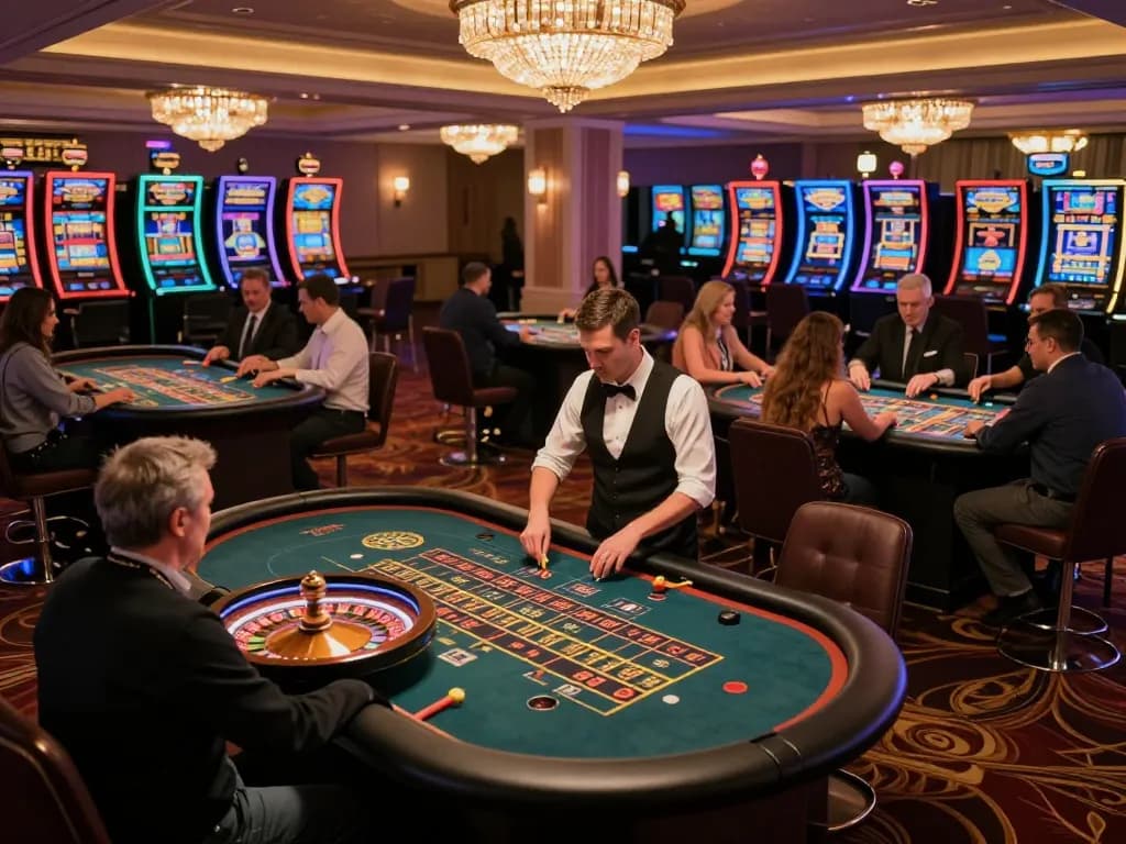 Players engaging at roulette tables in TG88's exciting casino atmosphere.