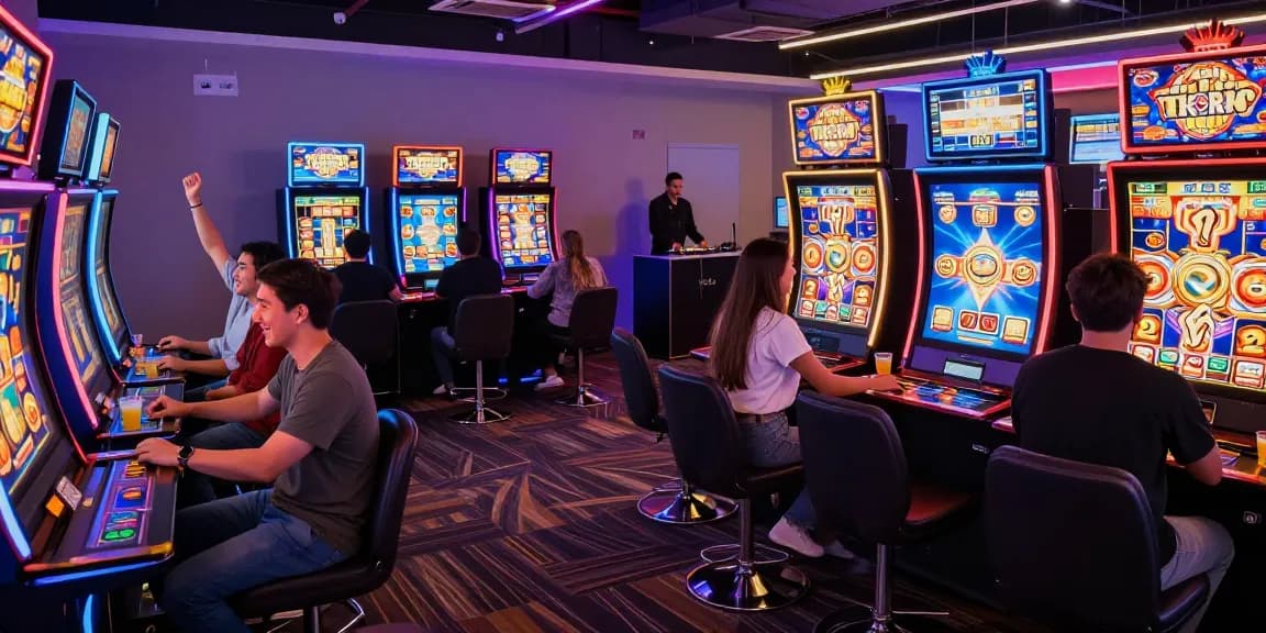Pajaktoto online gaming scene with players enjoying vibrant casino atmosphere, celebrating wins.