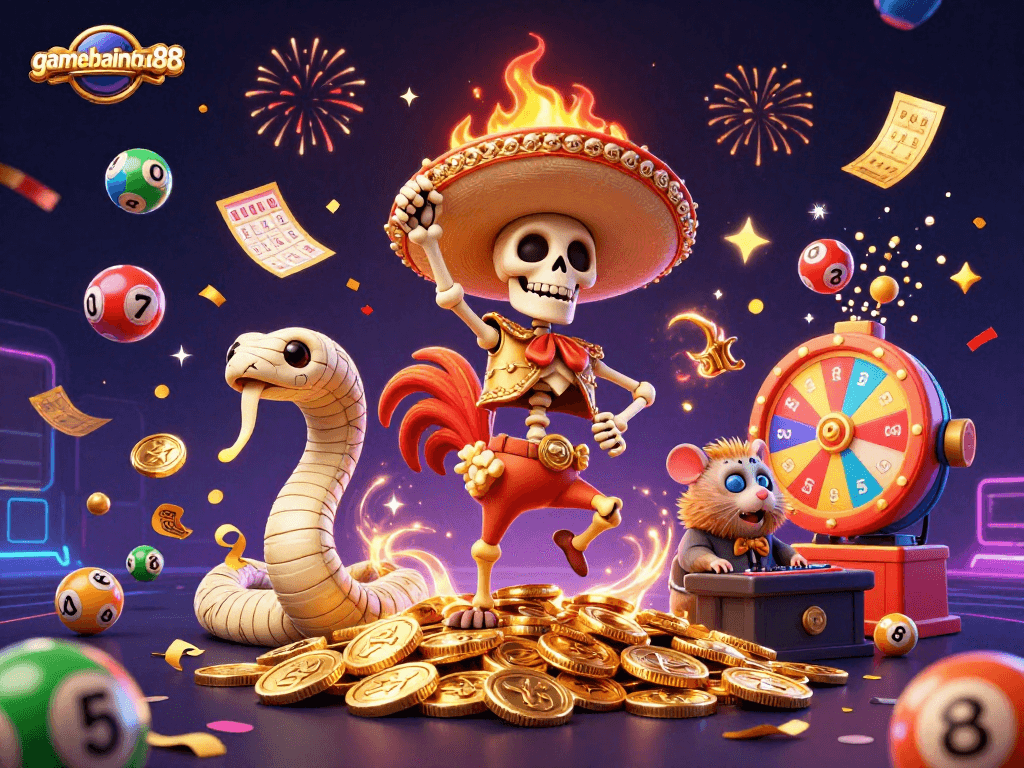 Engage in exciting gameplay with gamebainohu88 featuring vibrant lottery balls and rich casino elements.