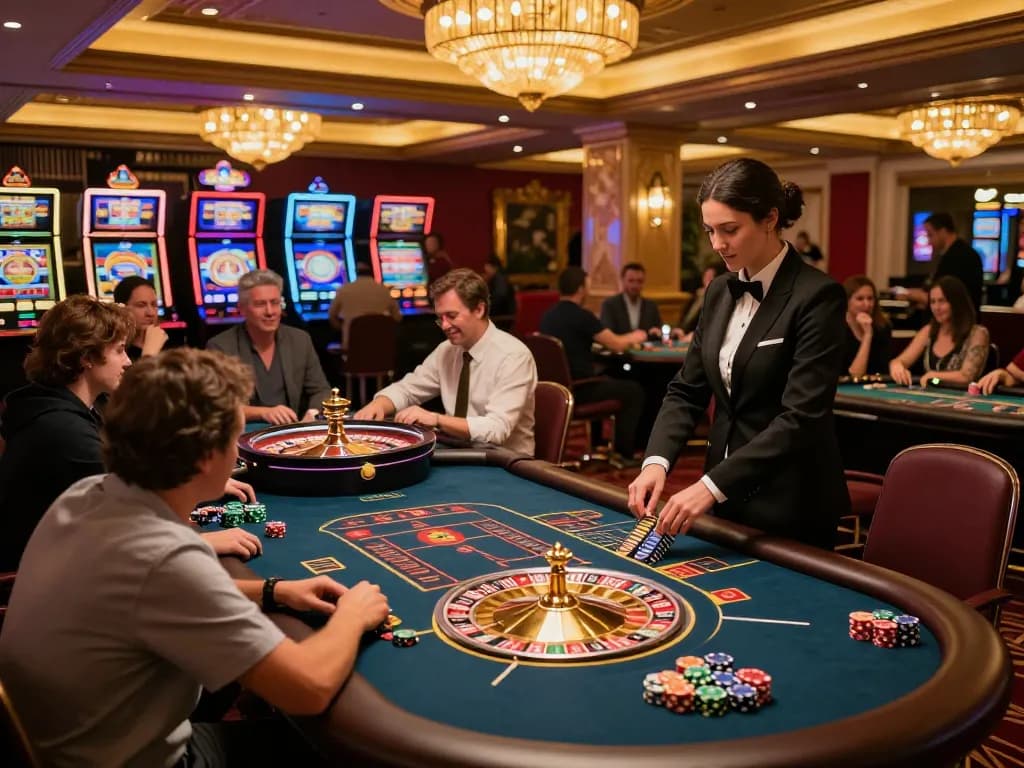 uu88 players betting on roulette table in vibrant casino setting