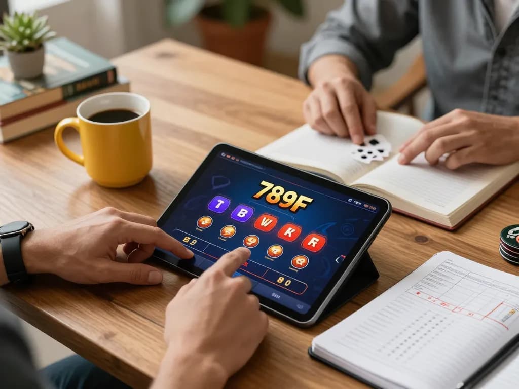 Engaging online poker game on 789f app, showcasing strategy notes and cozy atmosphere.