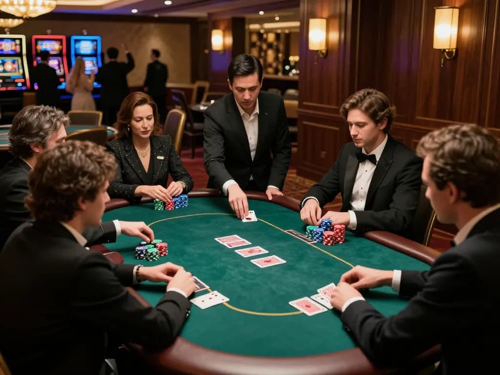 Play high-stakes poker at UK88 casino table with luxurious ambiance and intense gameplay.