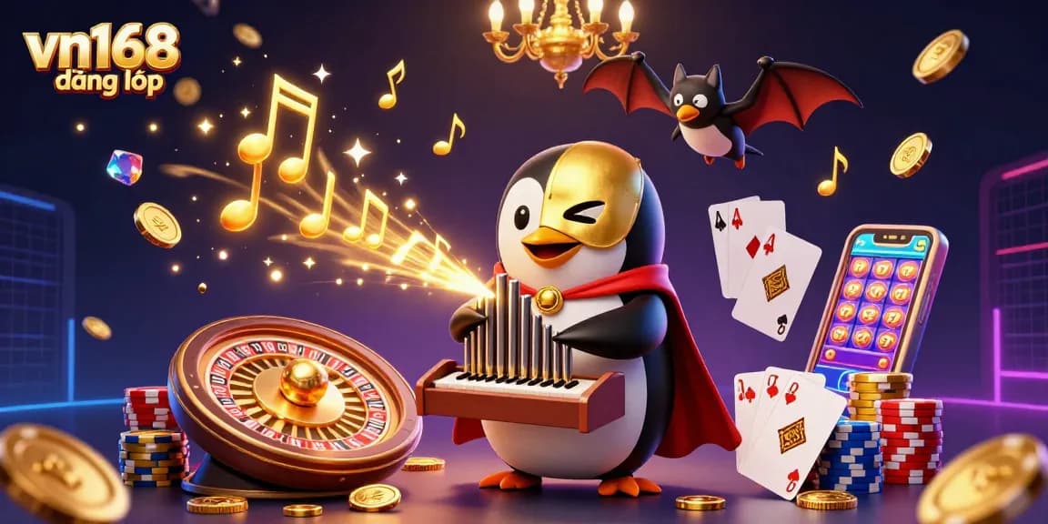 Experience the excitement of vn168 đăng nhập with vibrant visuals of casino games and dynamic elements.