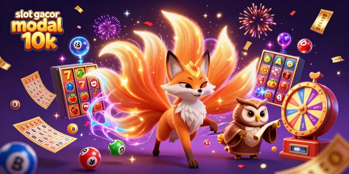 Experience thrilling gameplay with slot gacor modal 10k, surrounded by vibrant casino elements and magical energy.