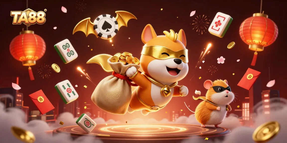 Experience TA88's thrilling casino adventure with a superhero dog and gold coins!