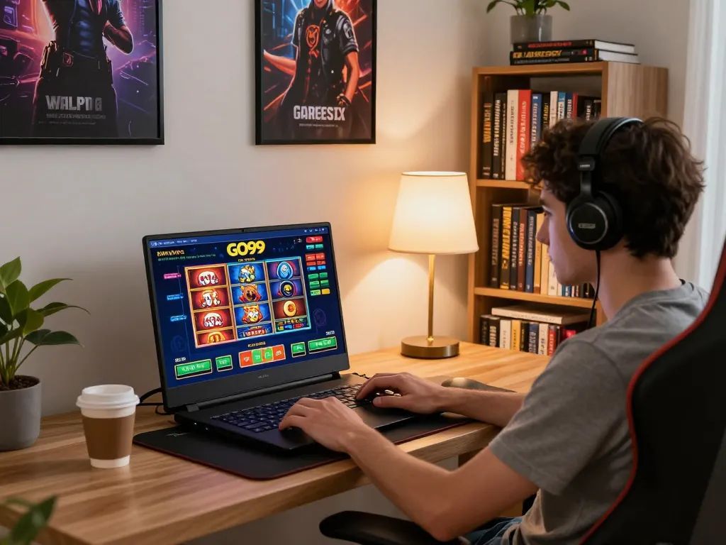 Person enjoying an online gaming session at home with the 789P casino interface on display.