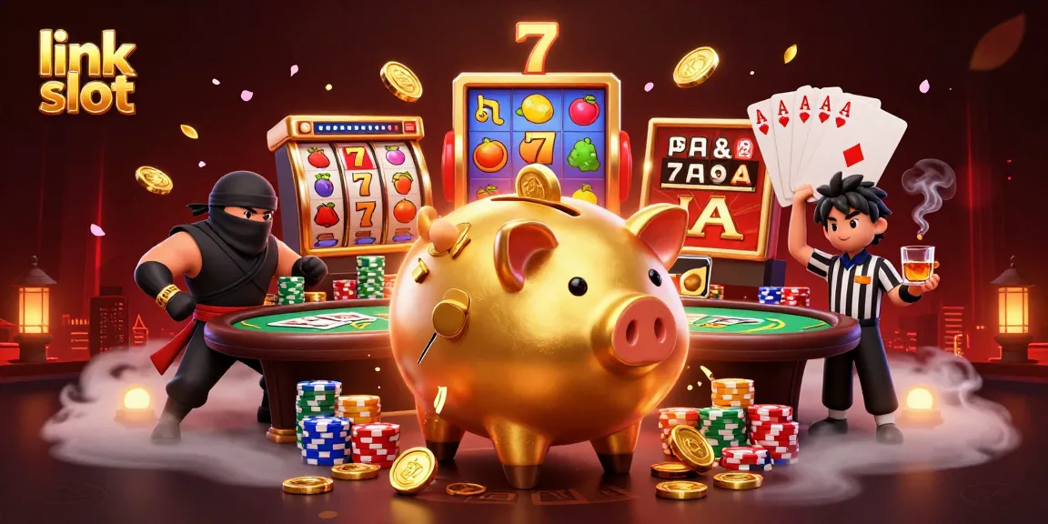 Menyusuri link slot untuk menang jackpot dengan celengan emas dan ninja kartu yang kompetitif.