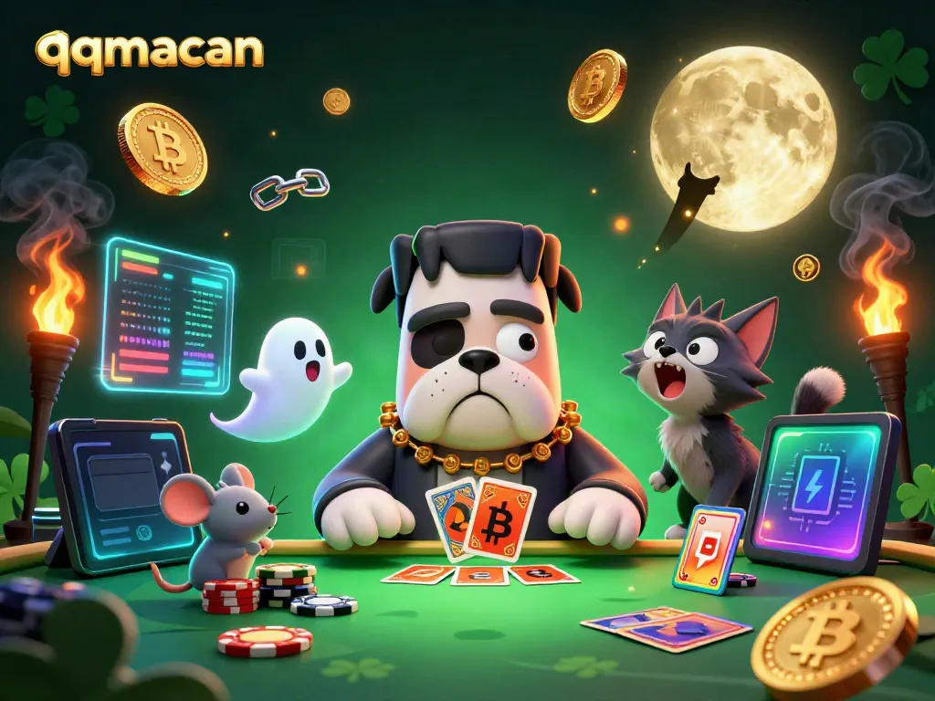 Experience the excitement of qqmacan's games at a spooky table with engaging characters and vibrant visuals.