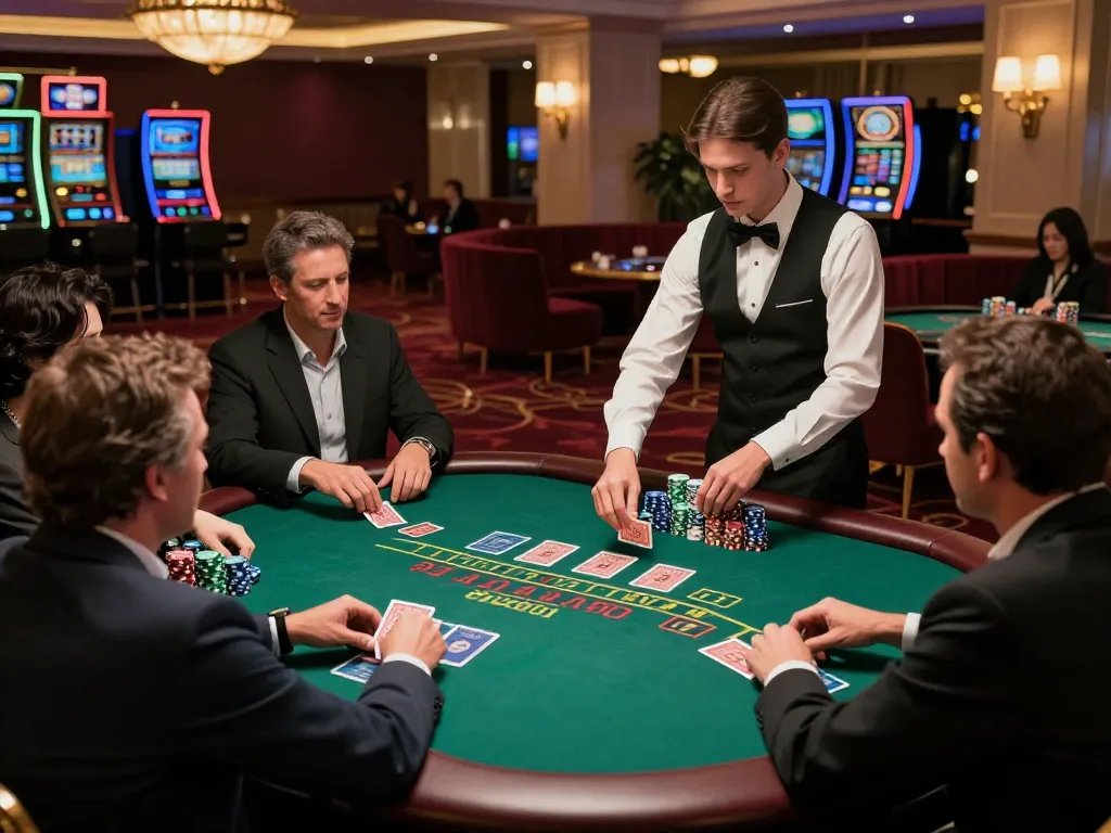 Engaged players at 789CLUB's blackjack table, showcasing thrilling gameplay and anticipation of winning.
