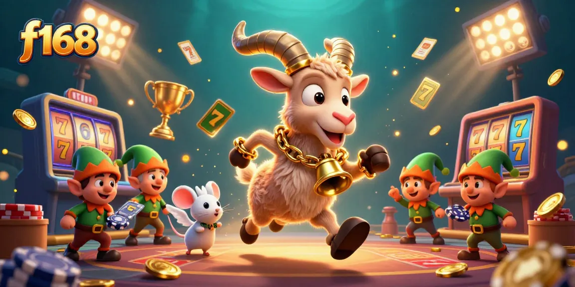 Experience thrilling gameplay at f168 with lively characters in a dynamic casino scene.