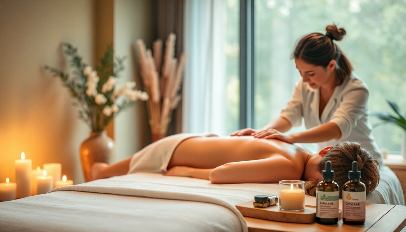 Relaxing scene of 동탄출장마사지 with a therapist providing a soothing massage in a serene environment.