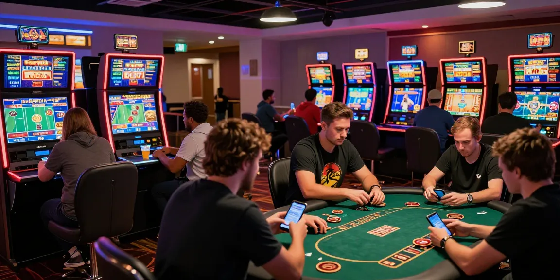 Players enjoying casino games online at 68gamebai, showcasing vibrant atmosphere and interactive gaming.