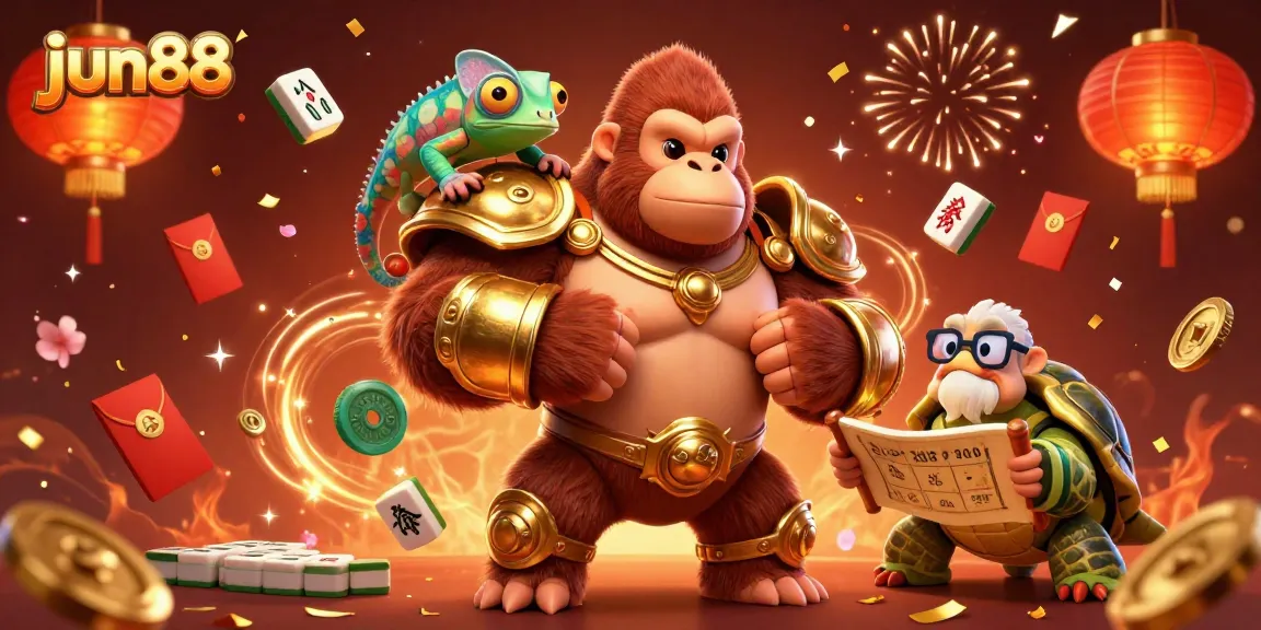 Experience thrilling gameplay at jun88 with our vibrant casino illustration featuring dynamic characters and elements.