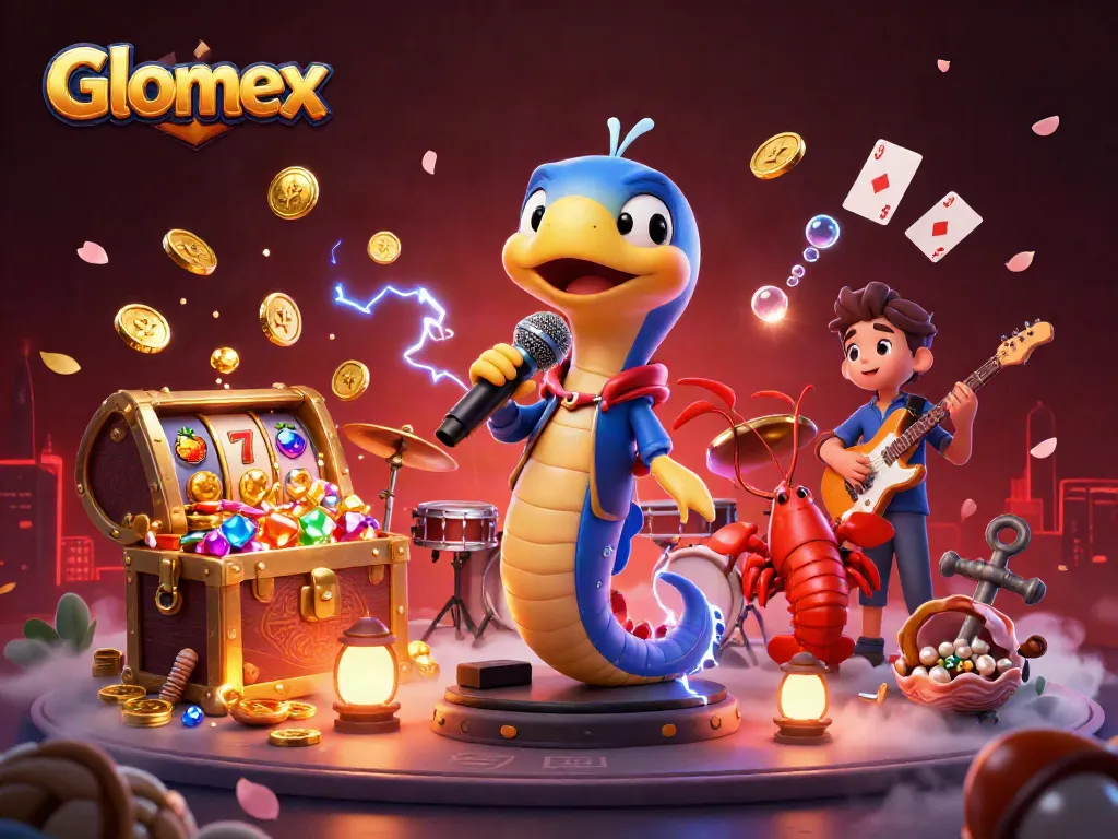 Experience the thrill with Glomex's underwater casino, featuring vibrant characters and exciting game elements.