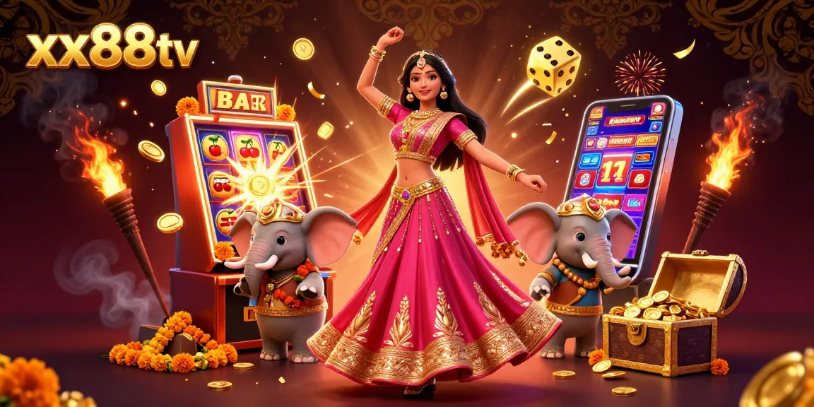 Experience exciting gameplay at xx88tv with a stunning illustration of winnings and vibrant characters.