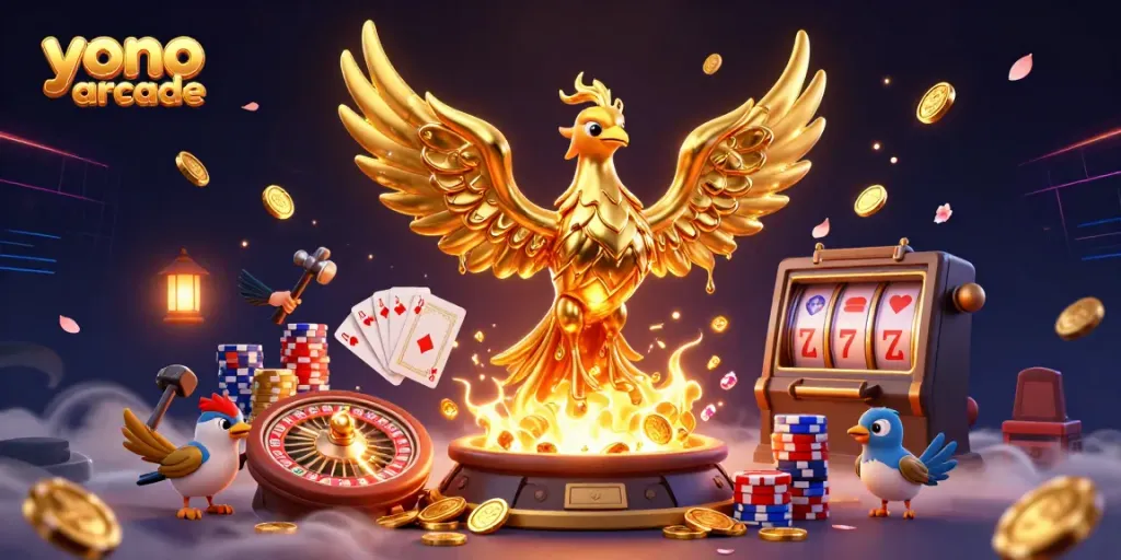 Experience the thrill of yono arcade with vibrant characters and dynamic casino elements.