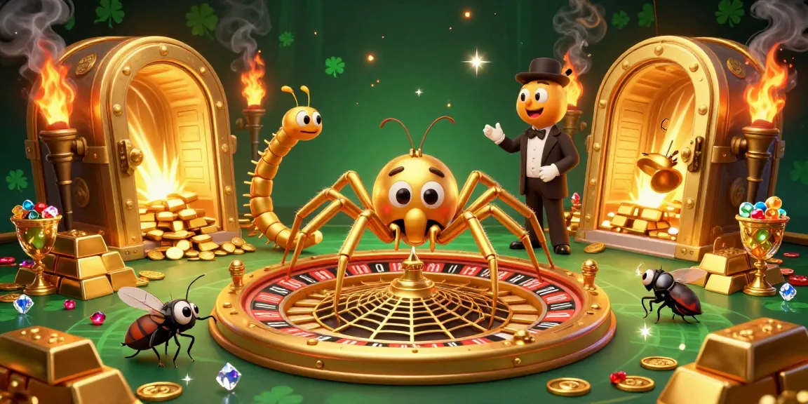 Engage with GG88's immersive gaming experience featuring a golden spider spinning luck on a roulette wheel.