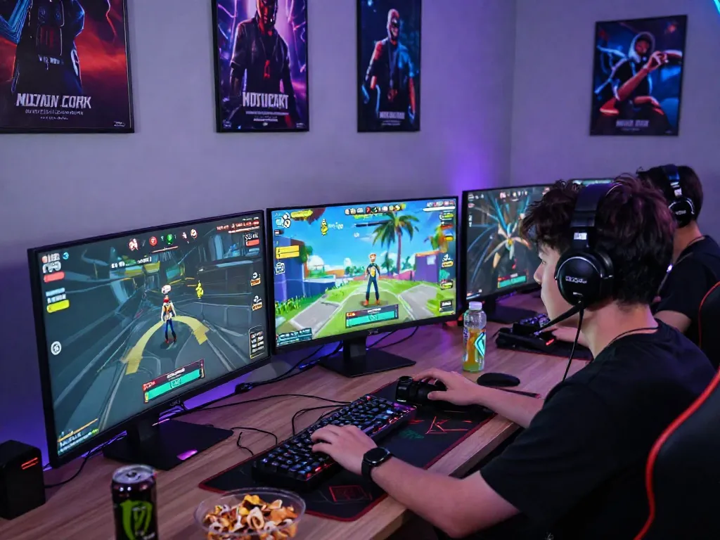 Pengalaman bermain nagaslot77 dengan gamer di ruang modern dan suasana kompetitif.