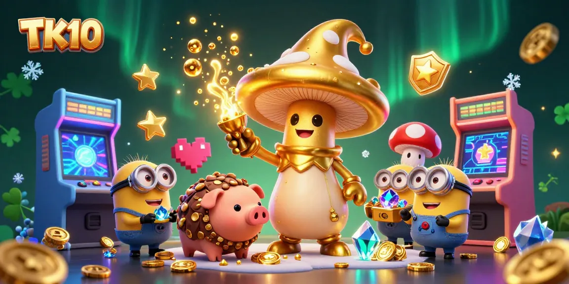 Experience thrilling gaming adventures with TK10, featuring colorful characters and dynamic casino visuals.