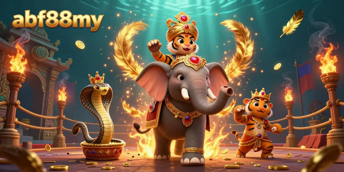 Experience the excitement of gaming with afb88my, featuring vibrant 3D characters in a thrilling casino arena.
