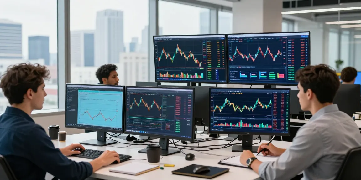 Отзывы о BitMEX: трейдеры обсуждают криптовалютные стратегии в современном офисе.