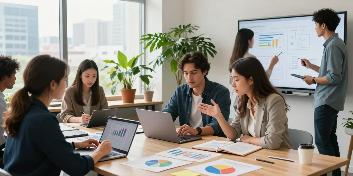 Tim profesional kolaborasi di ruang kerja modern di https://miami4d.com/ dengan teknologi inovatif dan suasana urban yang produktif.