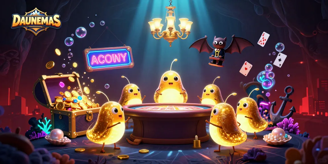 Join the exciting DAUNEMAS casino adventure with glowworms lighting up the game!