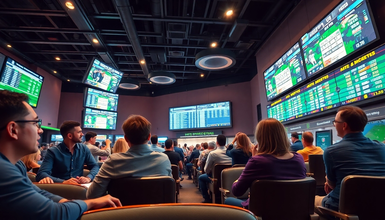 Engage with the excitement of online Betting in a vibrant sportsbook setting.