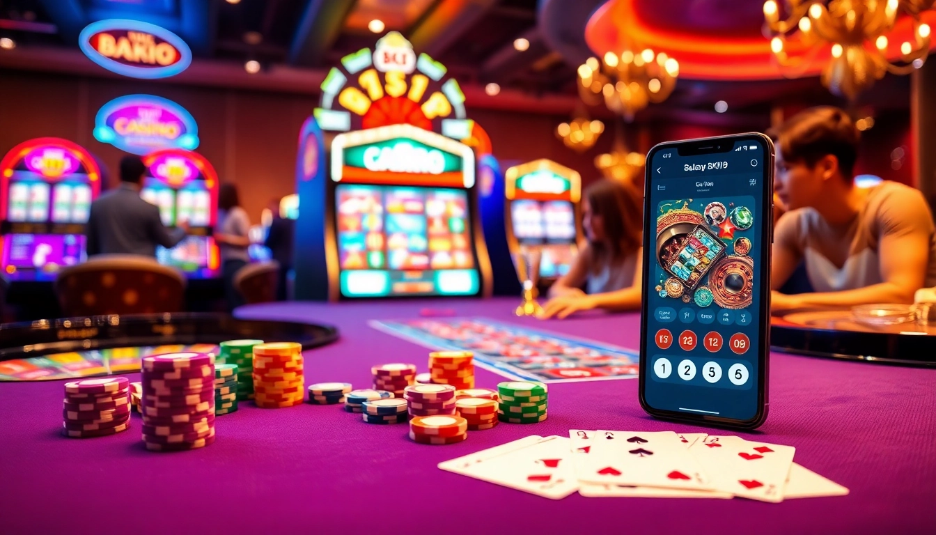 Exciting BK8 casino gameplay featuring vibrant tables, chips, and seamless mobile app experience.