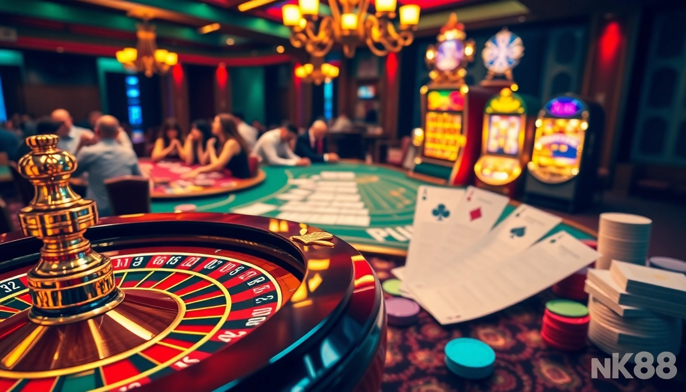 Experience thrilling gameplay at nk88 with vibrant casino tables and exciting gaming action.