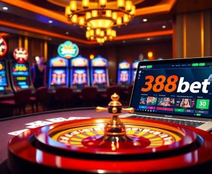 Experience exciting gameplay at 388bet with vibrant casino elements and luxurious ambiance.