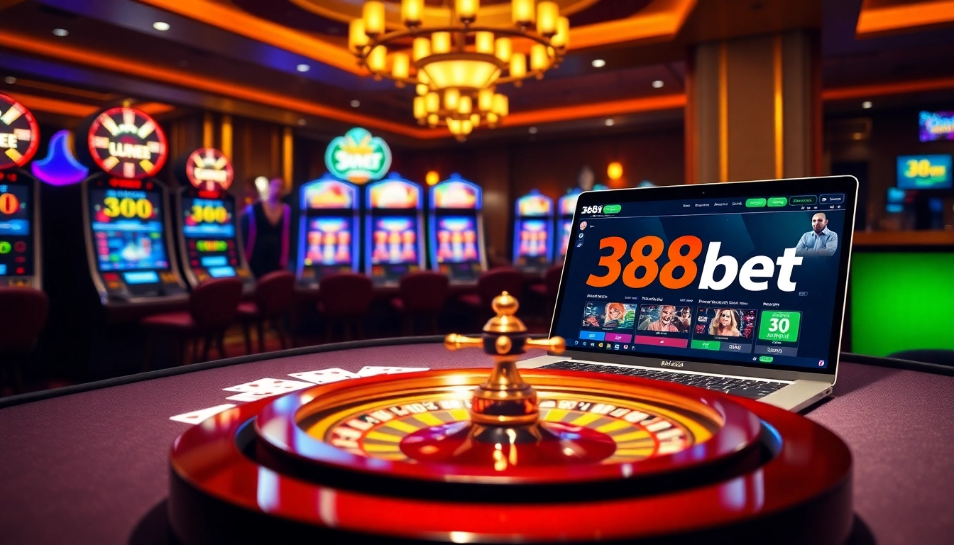 Experience exciting gameplay at 388bet with vibrant casino elements and luxurious ambiance.