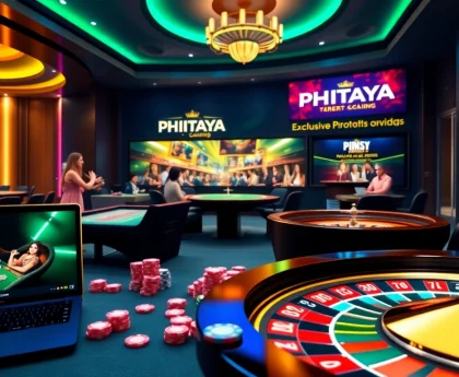 Players engaging with PHTAYA's online gaming platform featuring exclusive promotions and vibrant casino elements.