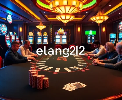 Participants enjoy elang212 games at an upscale casino table, surrounded by thrilling win opportunities.